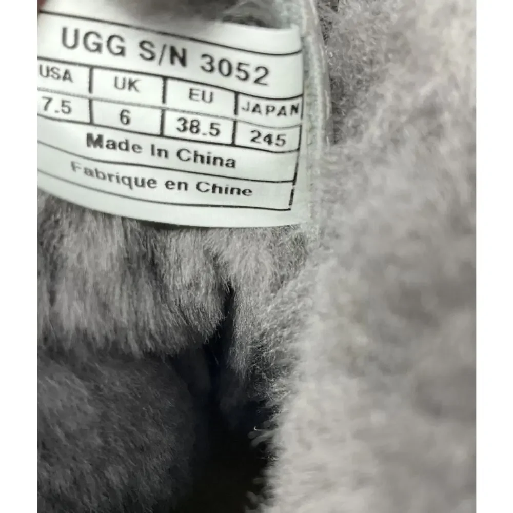 UGG ADIRONDACK II Gray Leather Waterproof Winter Snow Boots Women’s Size 7.5